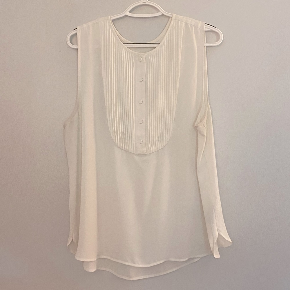 J. Crew Factory, XL, Drapey sleeveless tuxedo top